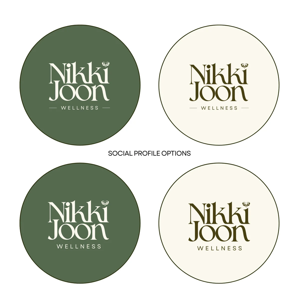 Social profile avatar options in green and cream